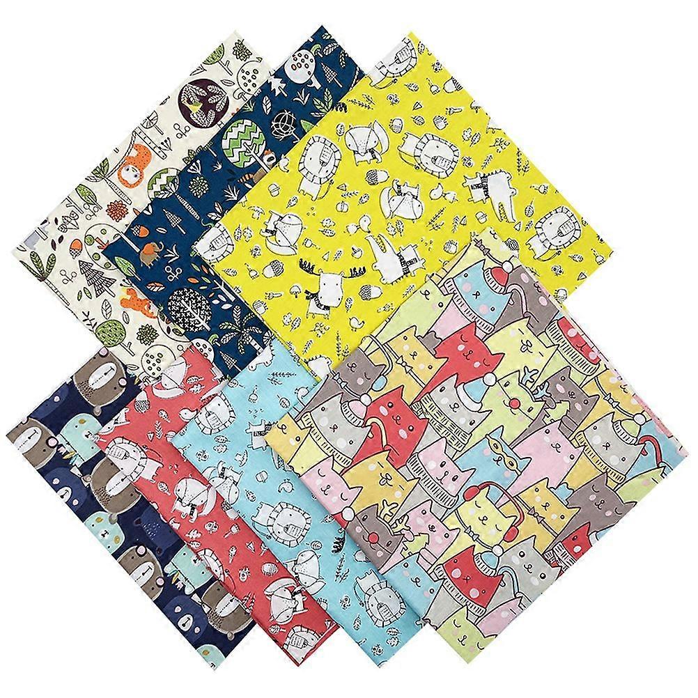 1 Set of 7pcs Animals Printing Multipurpose DIY Handcrafts Patchwork Cloth