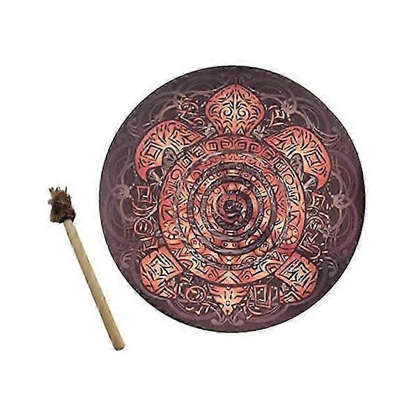 Shaman drums, 10-inch tree decorative design with drumsticks, sound healer shaman drums compatible with Spi