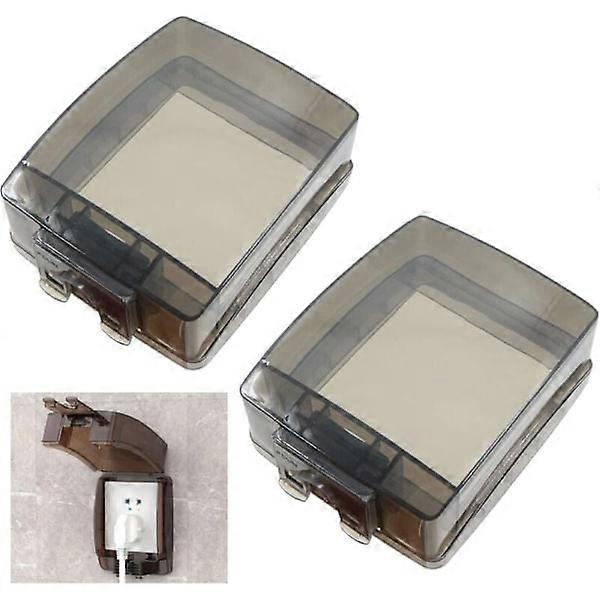 Waterproof Plastic Wall Socket Box - Concealed Waterproof Box, Electrical Socket Box, Splash-proof Universal Socket Accessories (Transparent)