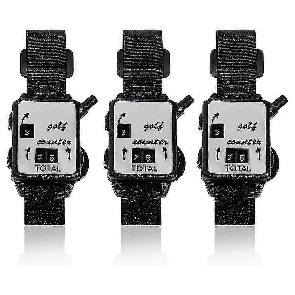 3 Pcs Golf Score Counter, Mini Golf Stroke Counter Watch with Reset Function