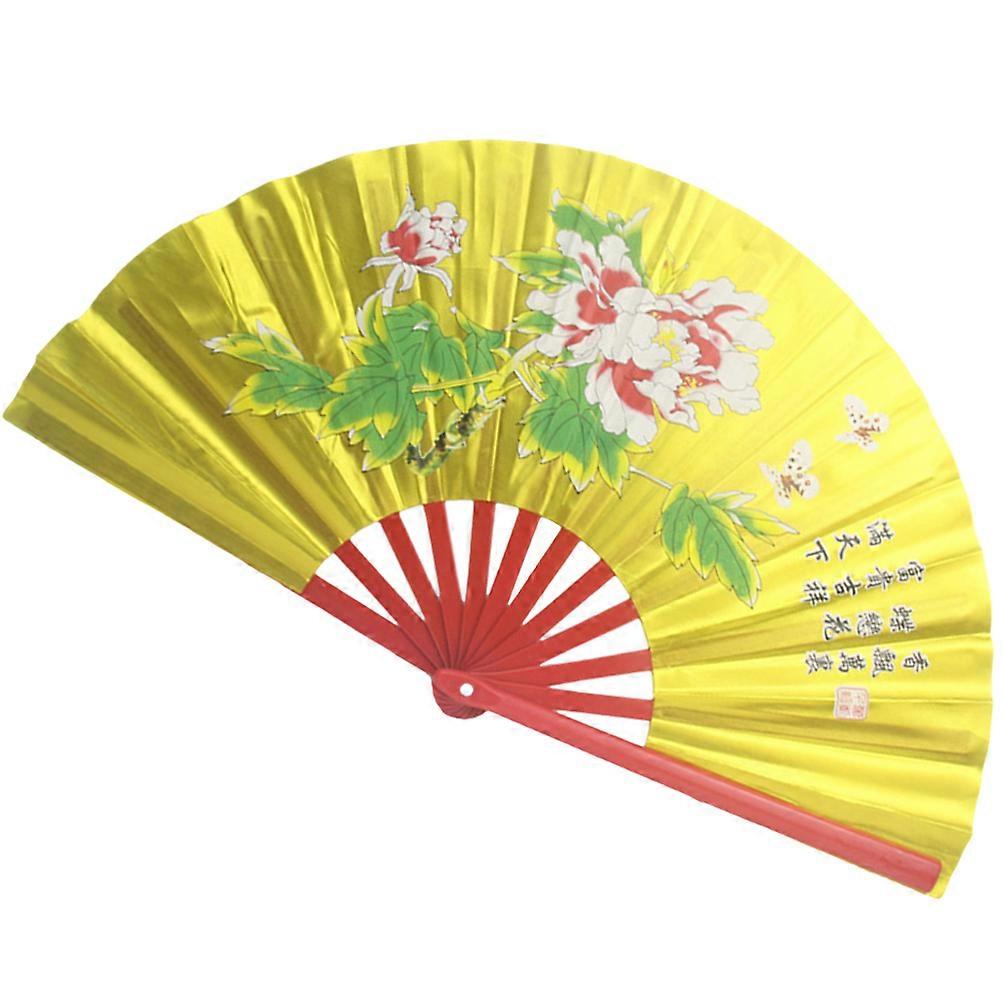 Compact Portable Performance Fan with Chinese Style Kung Fu Design, Space Saving Handheld Folding Fan for Dance, Parties, Photography Props, and