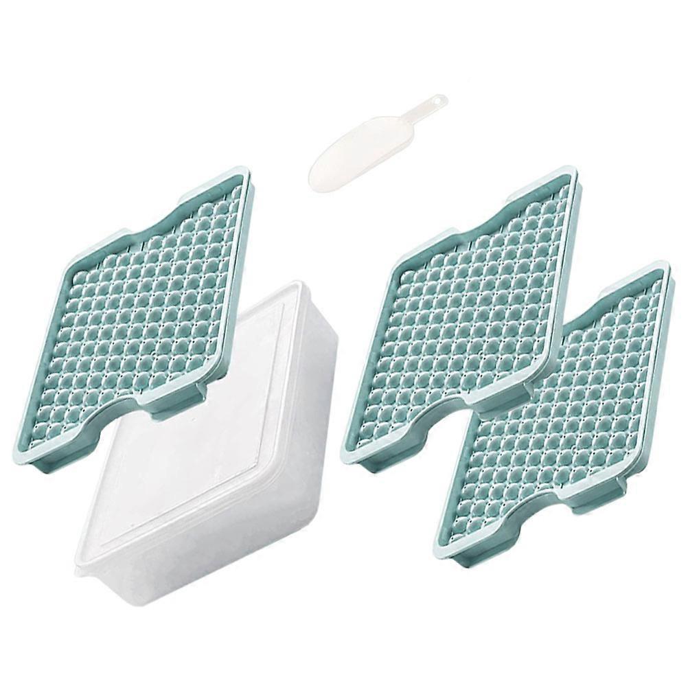 Sky-blue Silicone Ice Tray with and Storage Box for Decor 1 Set