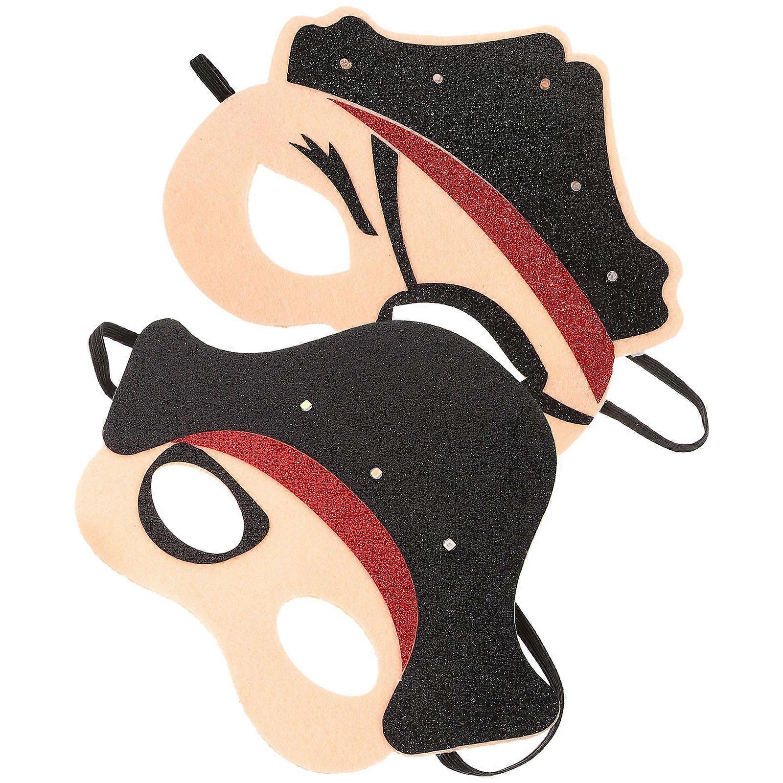 Light Up Pirate Mask for Carnival Party Decor Felt Assorted Color 2 Pieces