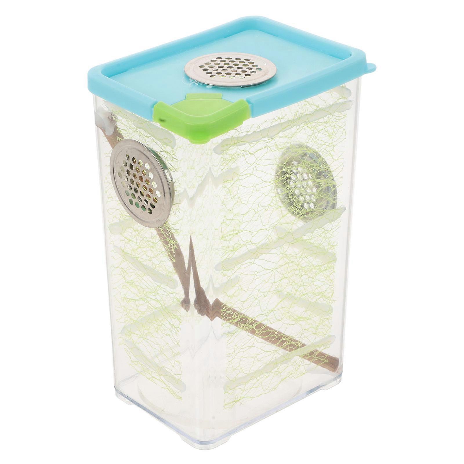 Reptile Feeding Box Mantis Stick Breeding Square Transparent Home Use Feeding 1 Set