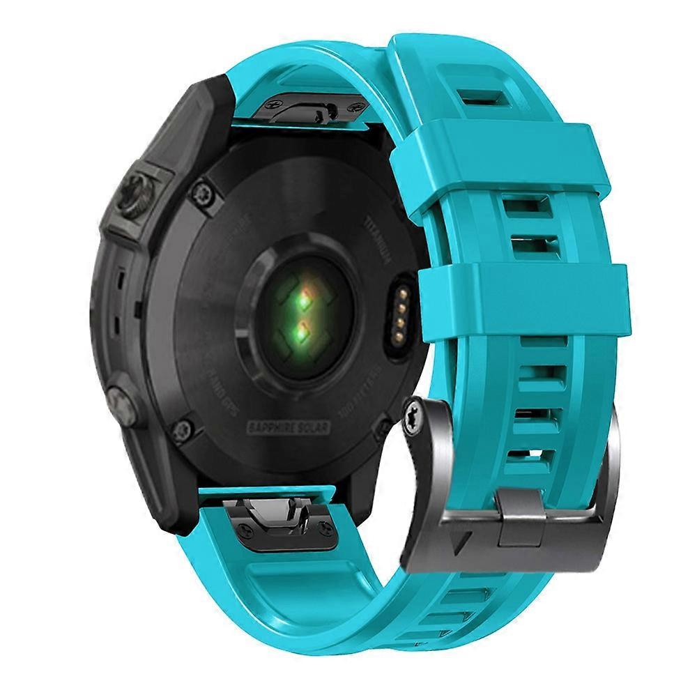 For Garmin Tactix 7 Pro Fenix 7X Fenix 6X Pro Silicone Watch Strap 26mm Wrist Band with Black Buckle