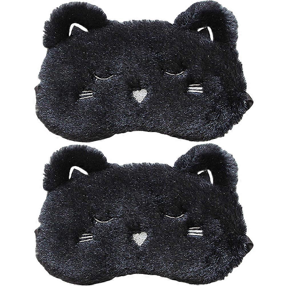 Multi-Function Cartoon Eye Patch 2Pcs Sleep Mask Designed For With Feature In Black Color