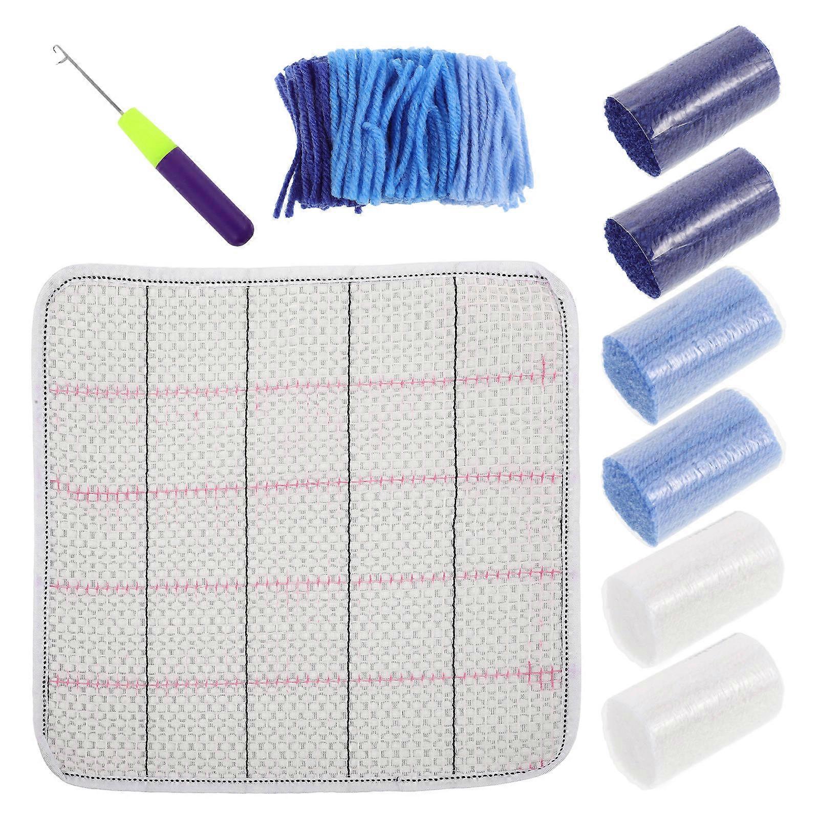 Carpet Crochet Kit For Beginners DIY Colored 30x30x2 Cm Home Decoration 1 Set