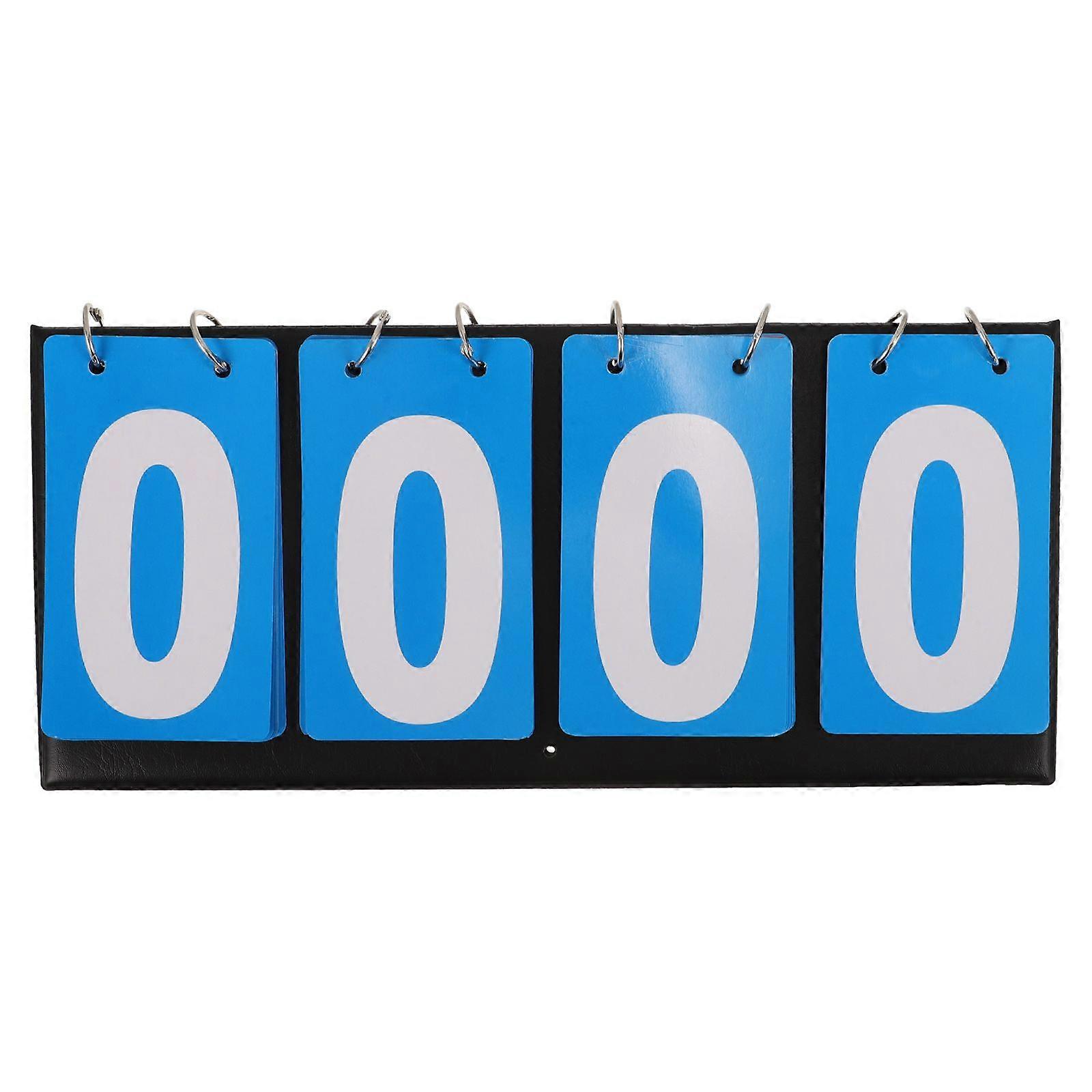 Tabletop Scoreboard Flipper Four Scoreboards Portable Multi Sports Score Scoreboard for Basketball Football (Blue)