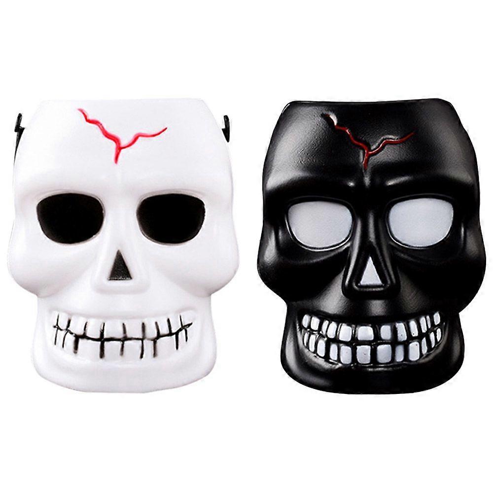 2 pièces Halloween Lampe portable Gradient Lumières lumineuses Lampe créative en forme de crâne