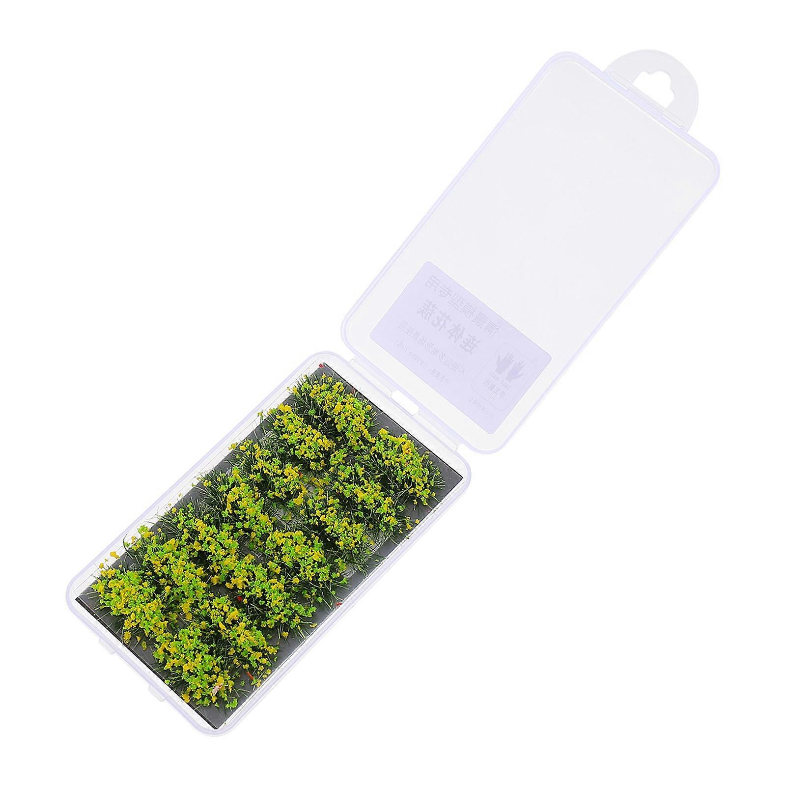 Craft Flowers Tiny Miniature Flower Terrariums Yellow 10.5X5.5CM Simulation Plant Mini Size 1 Set