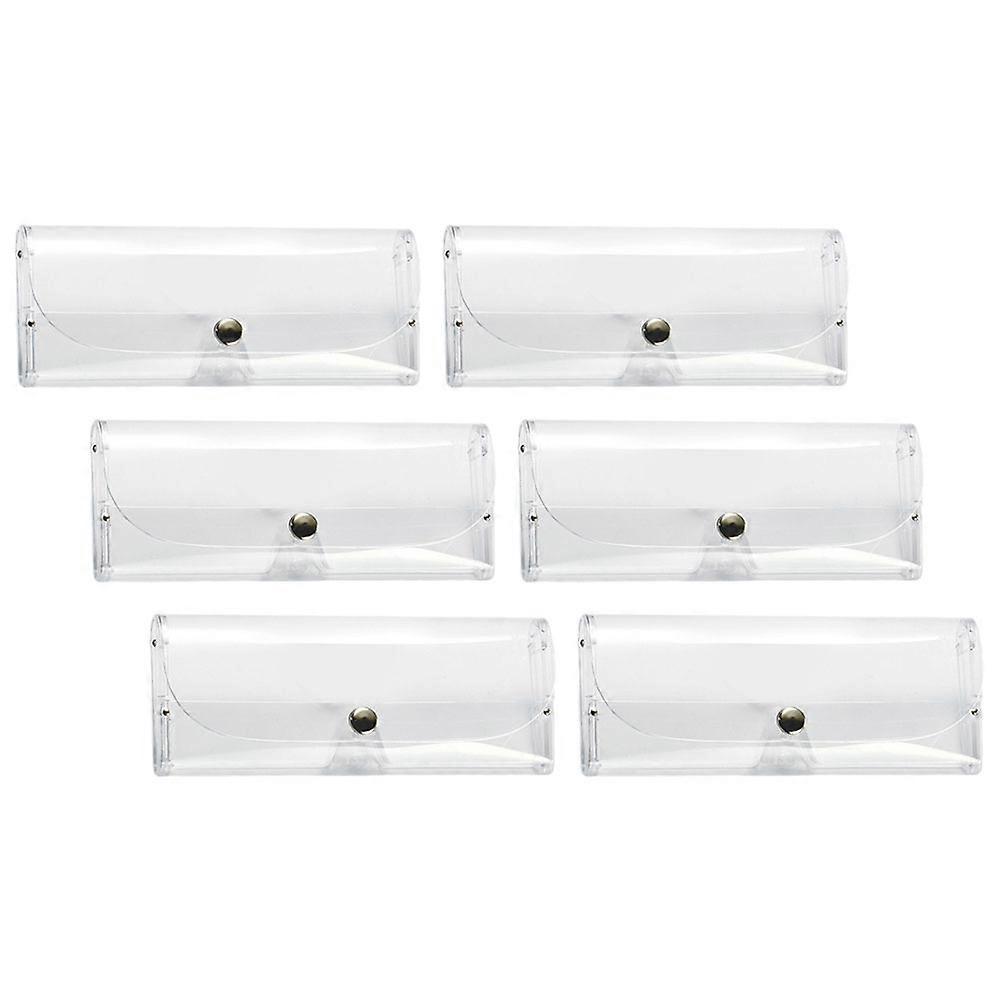 Portable Glasses Storage Box 6Pcs Eye Spectacle Case For Men Women Rectangular Design Protects From Scratches