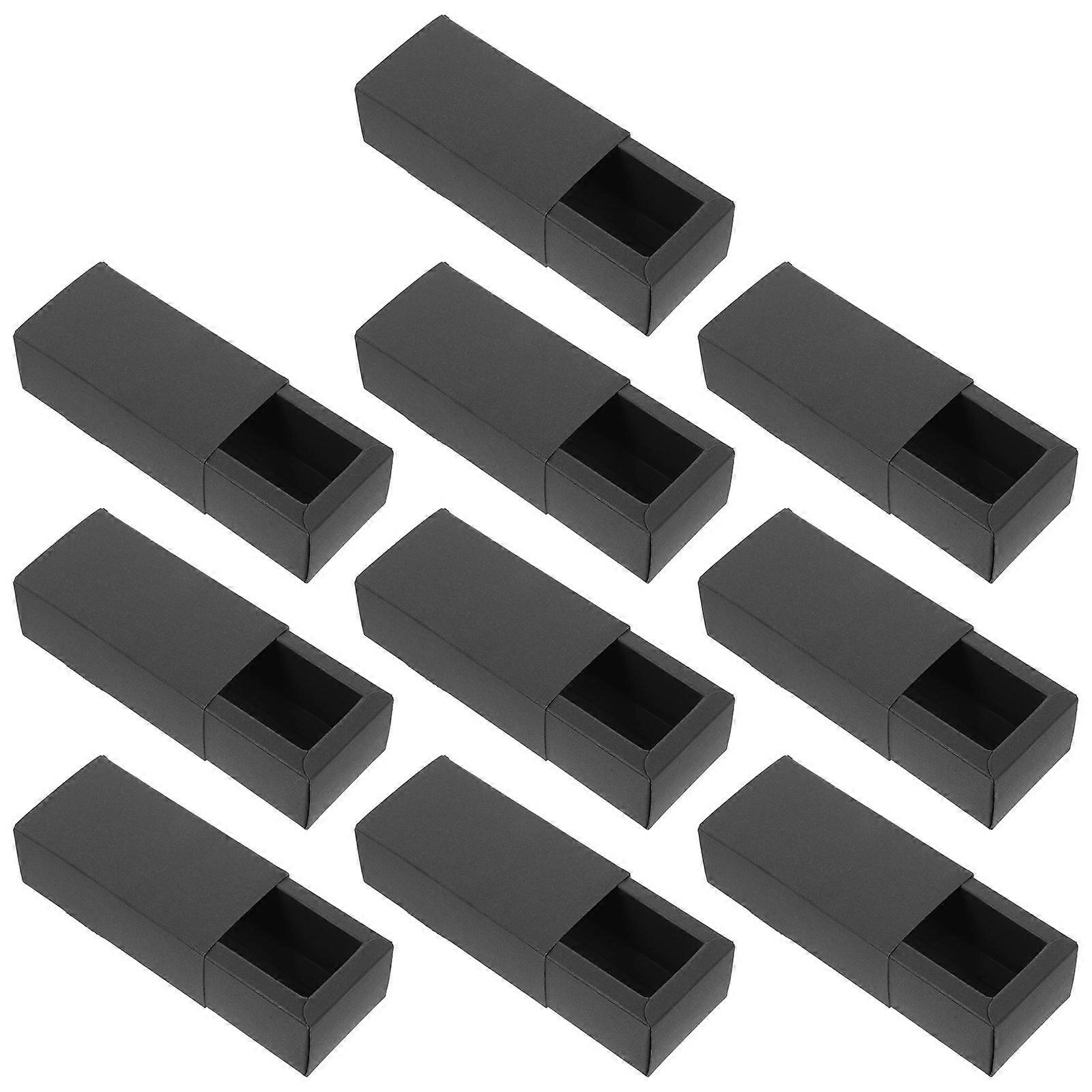 Lipstick Packing Box 10Pcs Paper Box Gift Wrapping Storage Holder Rectangular Black Simple Design