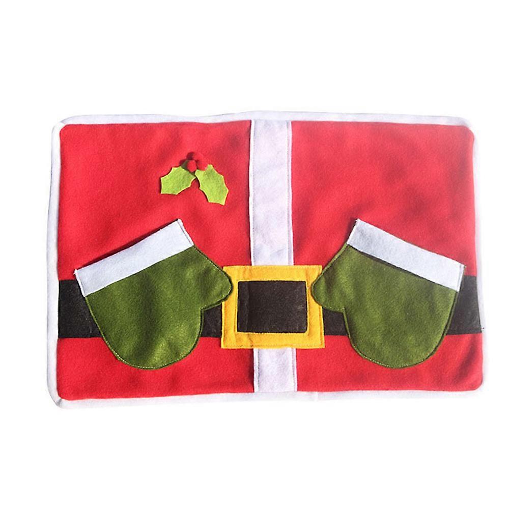 Dining Table Decor Christmas Placemat Rectangular Shape Woolen Cloth Material Party Use 1Pack