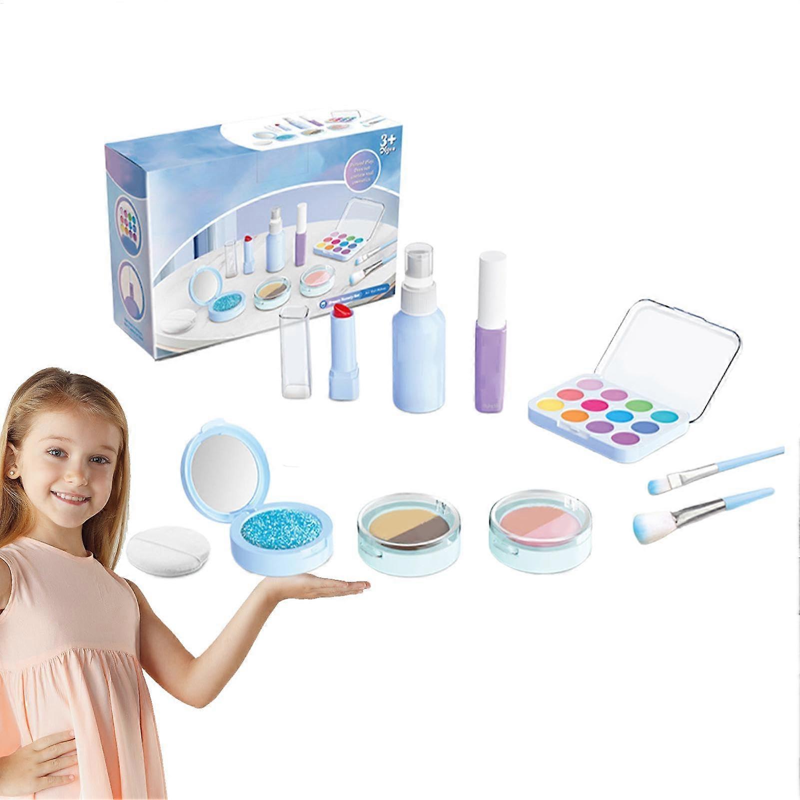 Toy makeup set for toddlers, fake makeup toy Makeup set for kids for role play Lightweight children's cosmetic toy, blue