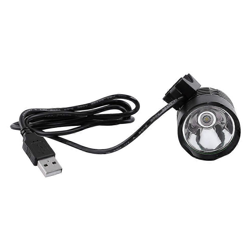 Waterproof 1200LM USB Bicycle Headlight Torch Light Strobe Front Light Lamp(Black)
