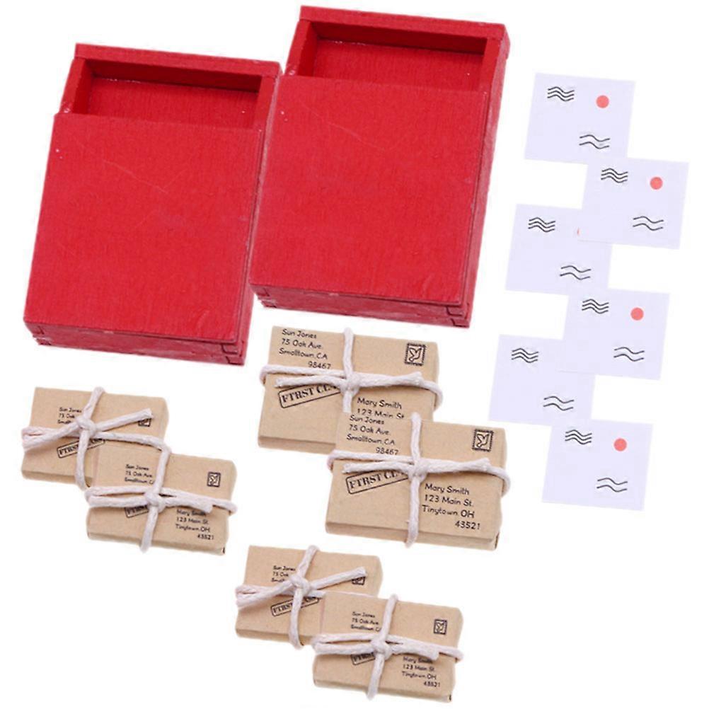 Mini Mailbox Model Doll House Decorations For Kids 5X3.5Cm 2 Sets