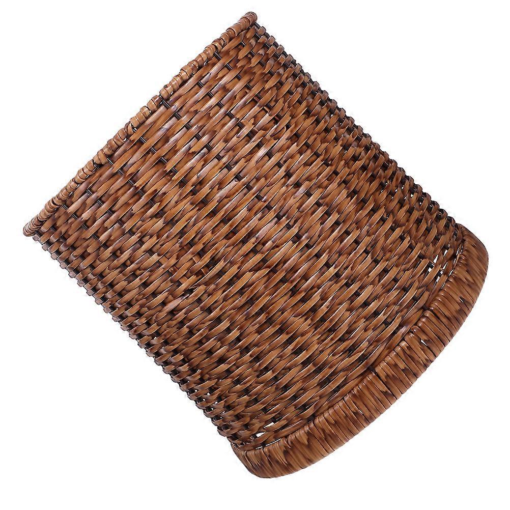 Vintage Rattan Weaving Style Trash Can For Waste Management Home Use Office Use 30.00X28.00X28.00CM 1Set