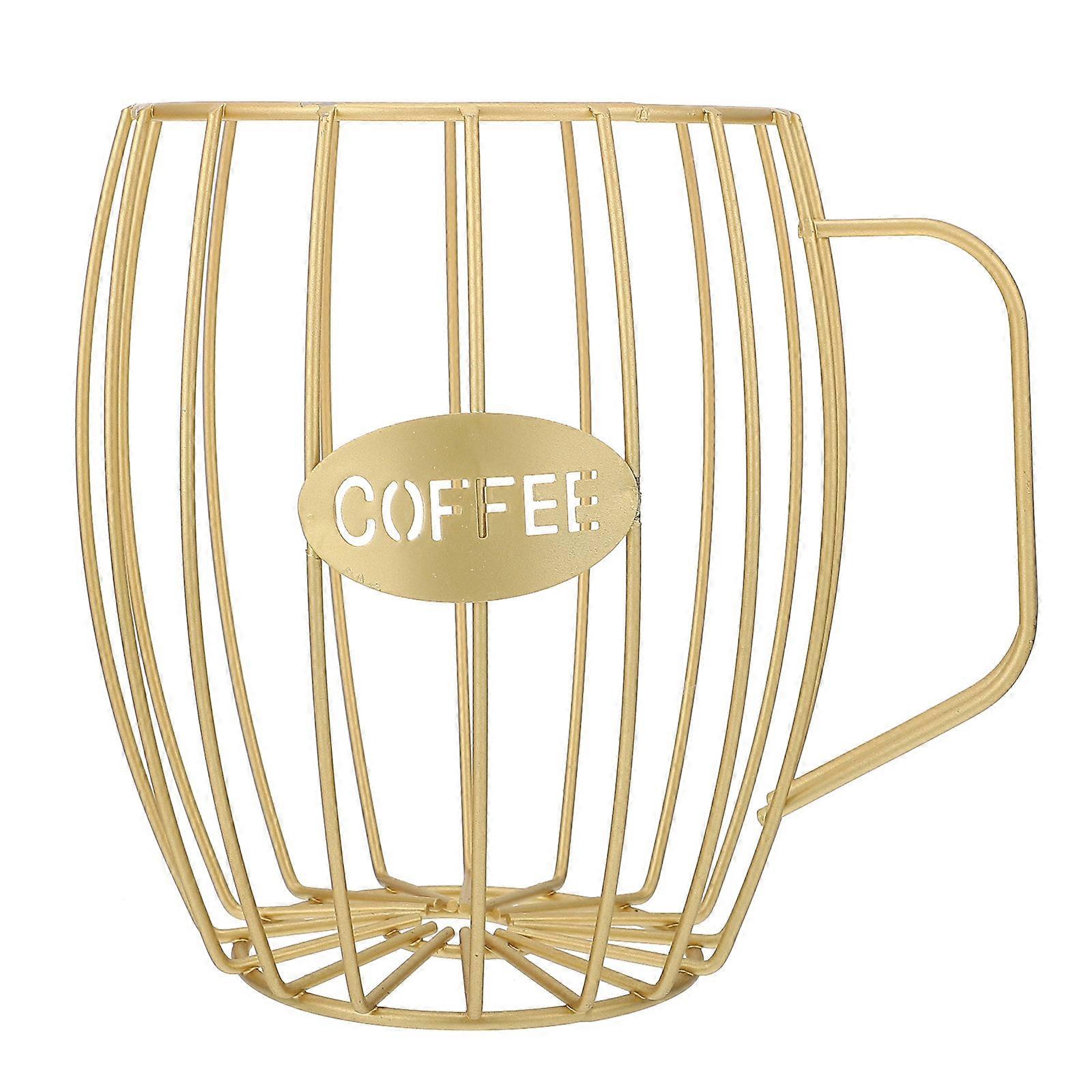 Creative Iron Hollow Coffee Capsule Storage Basket – Portable Organizer with Smooth Flat Base for Compact Snack & Capsule Holder – Ideal for Home &