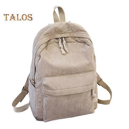 Solid Color Corduroy Backpack Anti-theft Training Knapsack with Adjustable Straps Large Capacity Unisex Schoolbag for Travel Camping Work Gym
