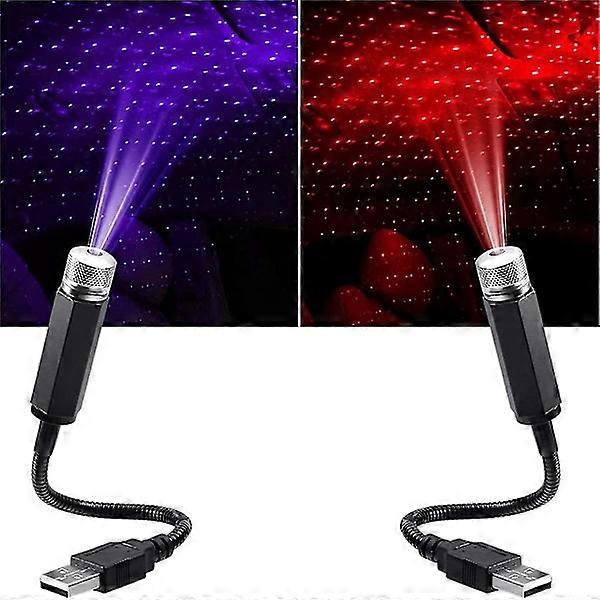 2 pcs Mini LED Projection Lamp Starry Sky USB, Portable Star Projection Lamp Suitable for Car, Home Party