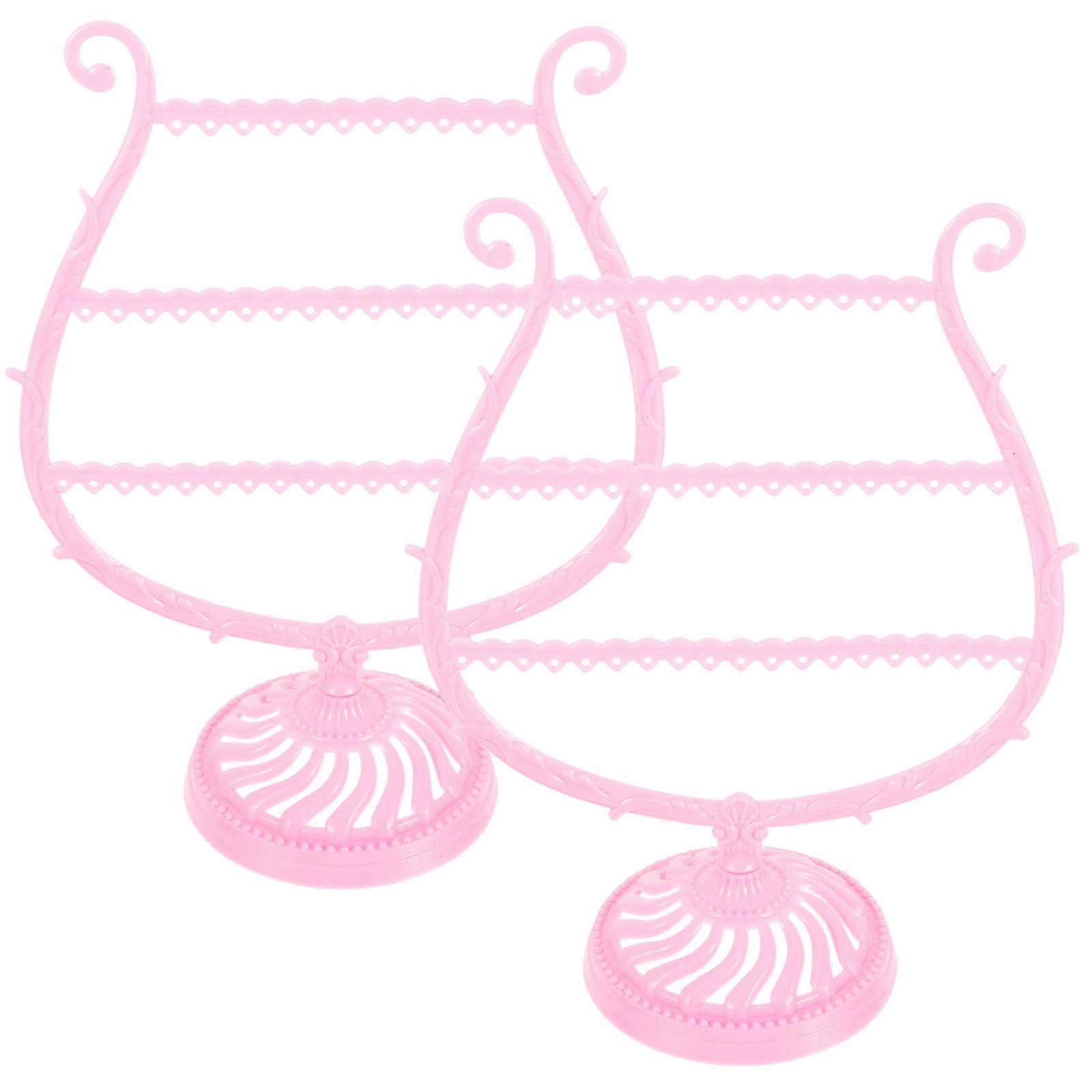 Earring Display Holders for Storage Made of Plastic Pink Color 2pcs Suitable for Hanging Pendants