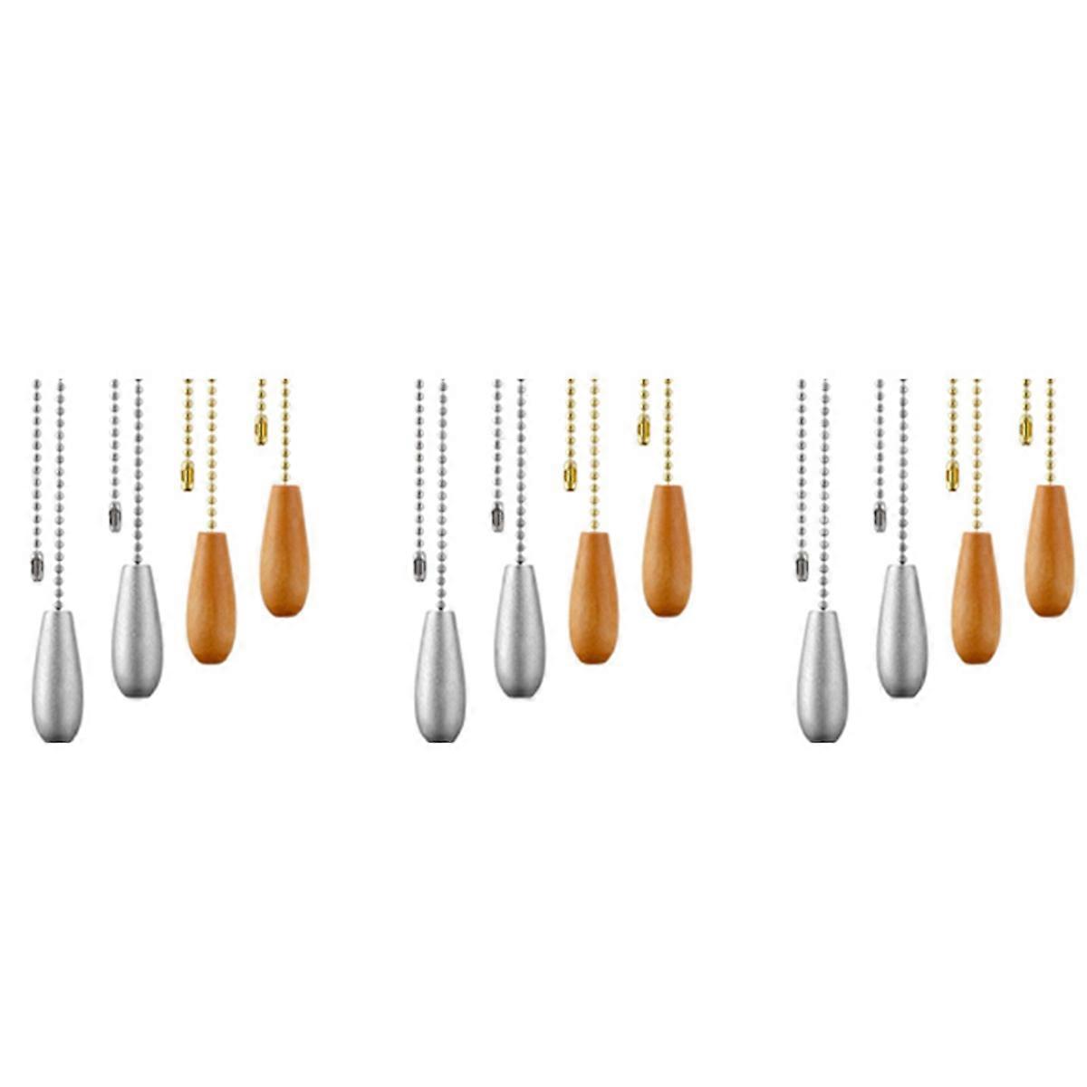 12 Pieces Ceiling Fan Chain Pulls Wooden Pull Chain Extension Pull Chain for Ceiling Light Lamp Fan
