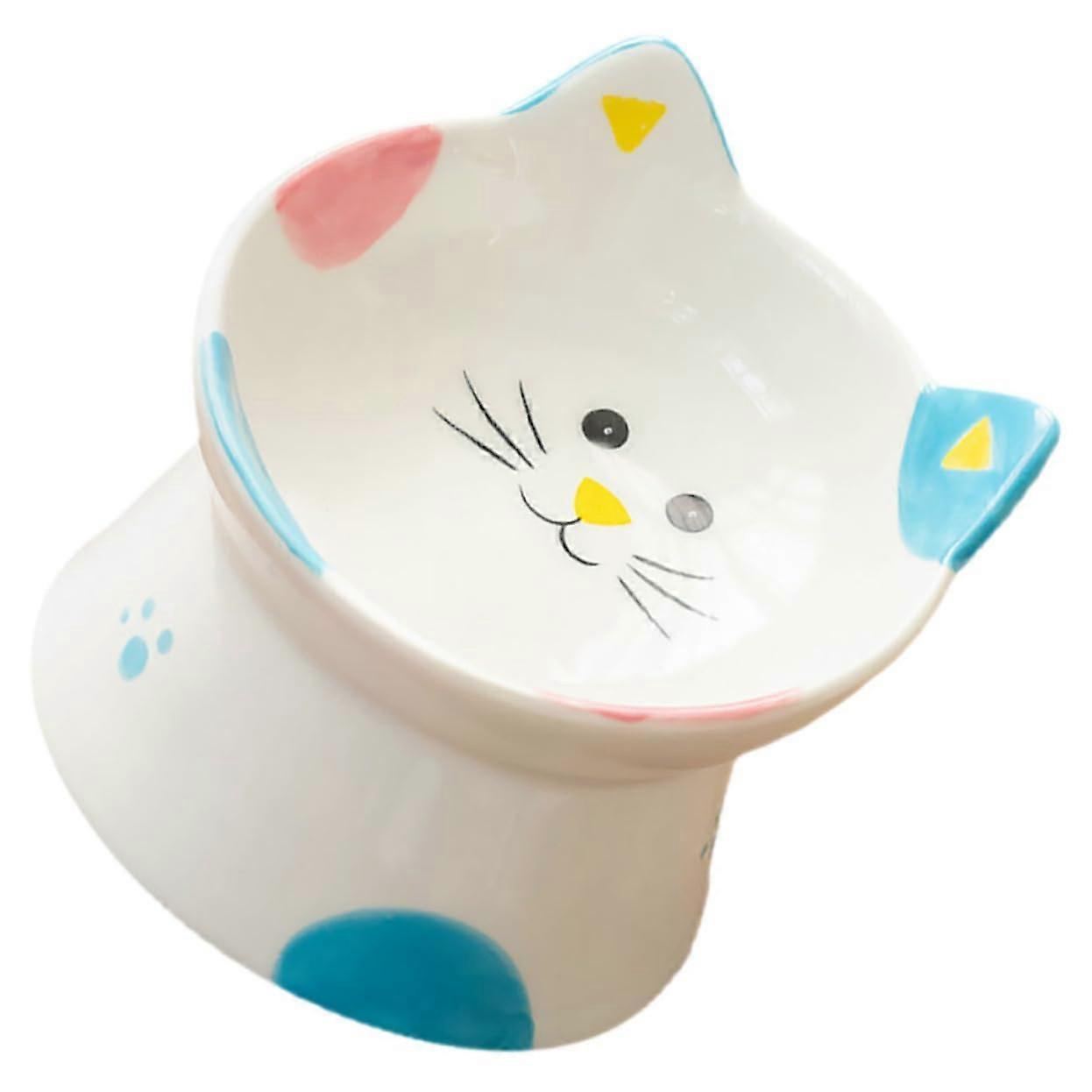 Cat Toy, Raised Ceramic Feeding Bowls for Cats, Double Elevated Pet Bowls, Adjustable Height Cat Feeder Set
