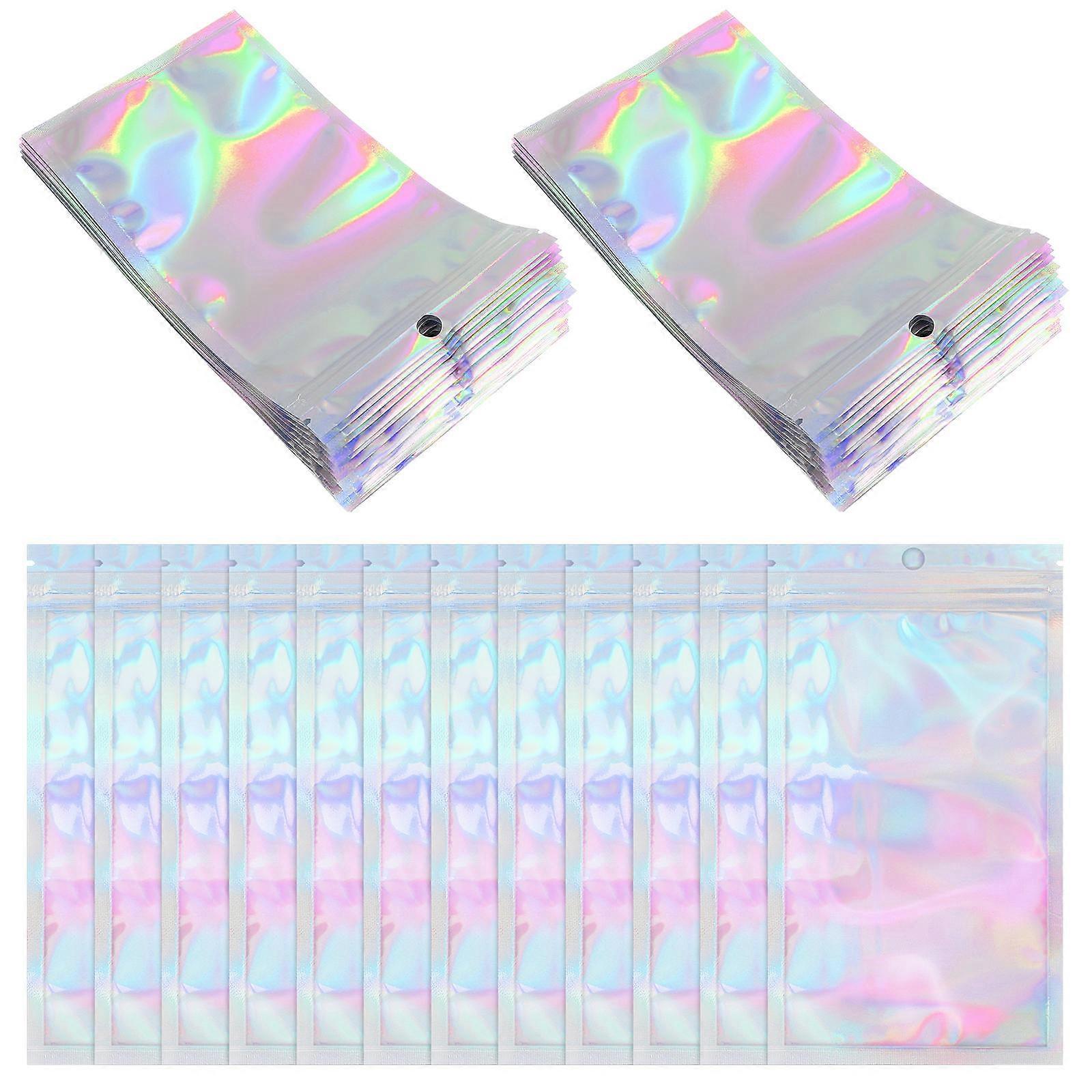 Silver Laser Packaging Bags Storage Bags for Storage Use 100Pcs