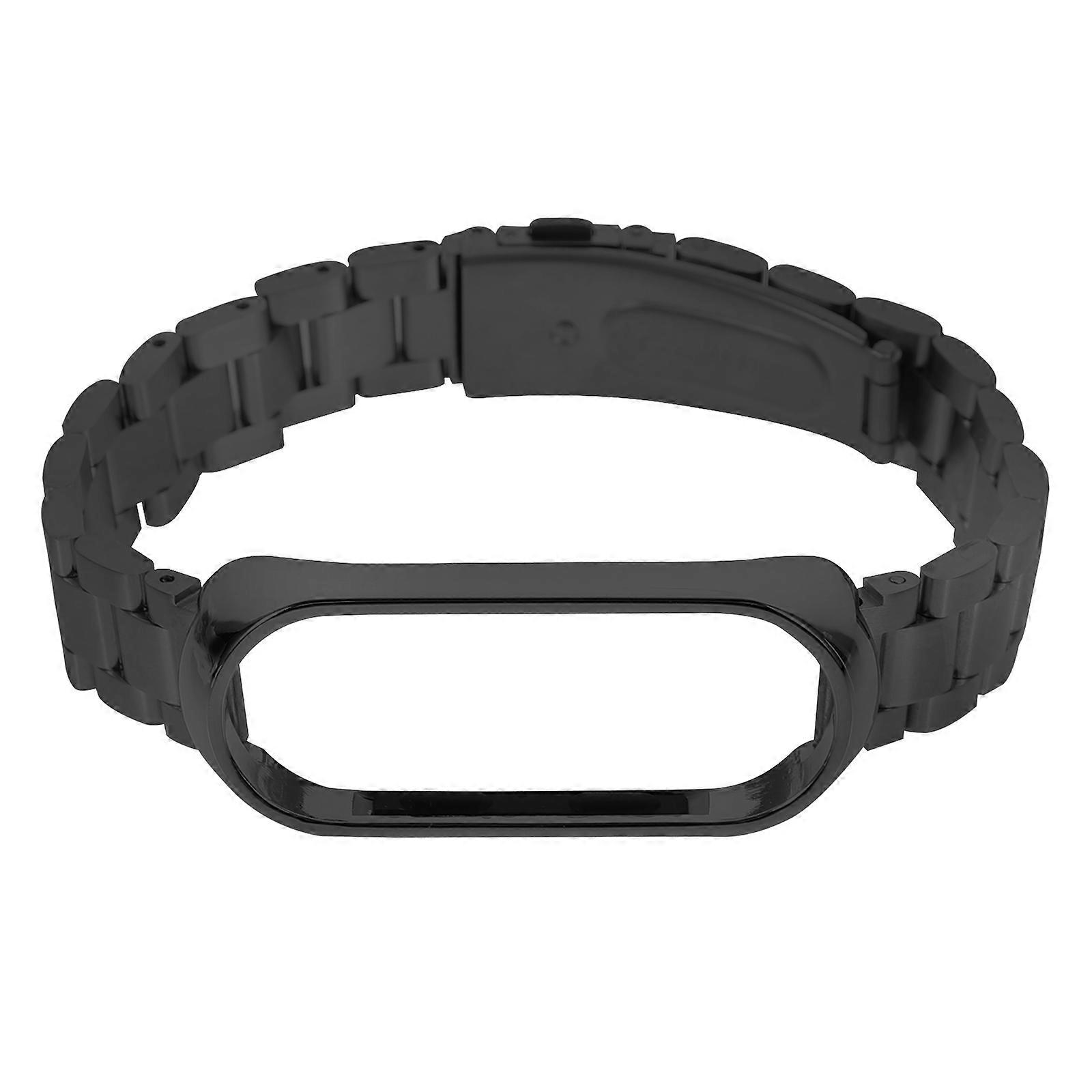Stainless Steel Elastic Watch Strap Secure Locking Design for Smartwatch Black 1Pc