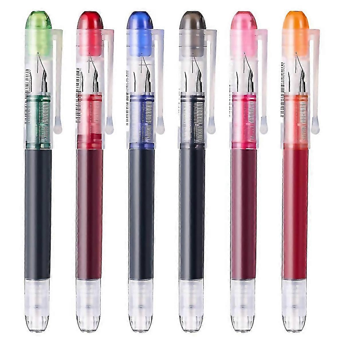 6 Pieces Of Multicolor Fountain Pens Used For Sketching Diary Calligraphy Smooth Wri