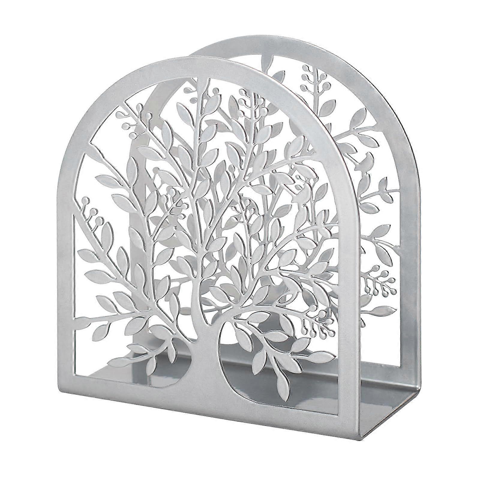 Elegant Metal Paper Towel Holder, Freestanding and Hollow Design for Dining Table, Stylish Napkin Storage Solution