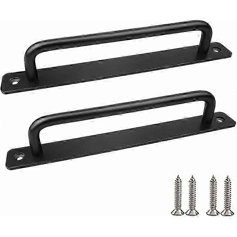 2er-Pack mattschwarze Aluminiumlegierung Schiebetürgriffe mit Schrauben für Schrankschranktüren