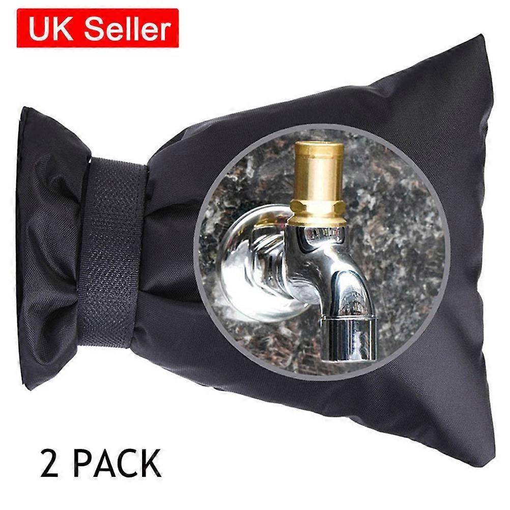 Winter Insulation Faucet Covers 2Set Black Protection For Outdoor Water Faucets To Prevent Freezing Issues