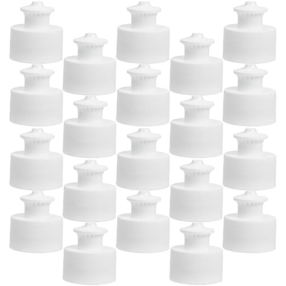 50Pcs White Plastic Replaceable Bottle Caps for Water Bottles LeakProof Durable Storage