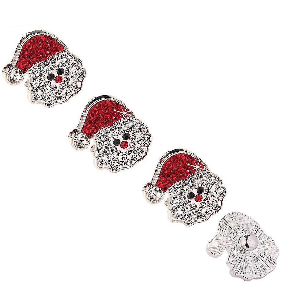 Holiday Buttons For Crafts 4Pcs Assorted Color Round Christmas Style Buttons 2.2X2cm Great For Jewelry Making