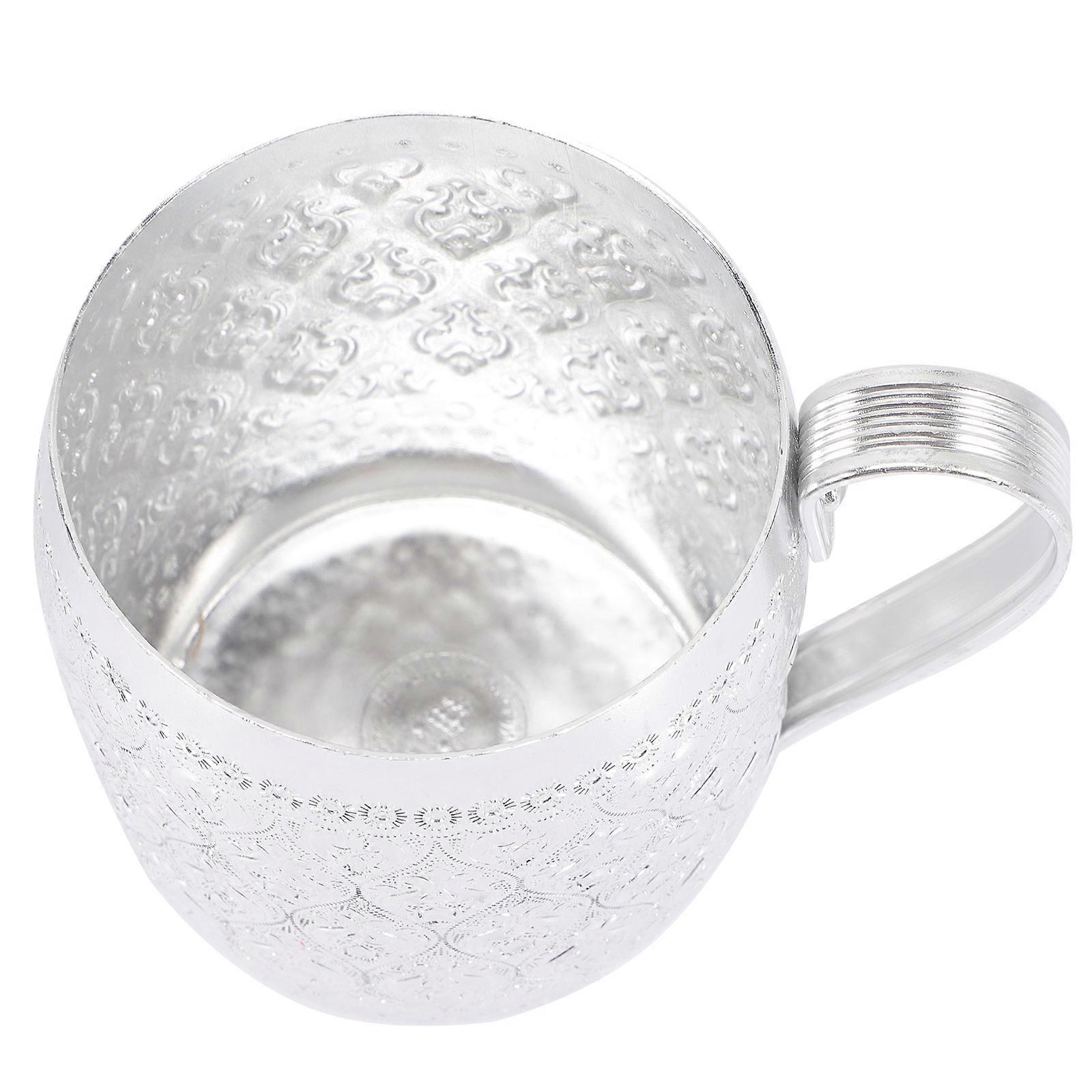 a refined and creative product description for your **Stylish Silver Metal Drinking Mug**:
### 🌟 **Creative Metal Drinking Mug – Resistant