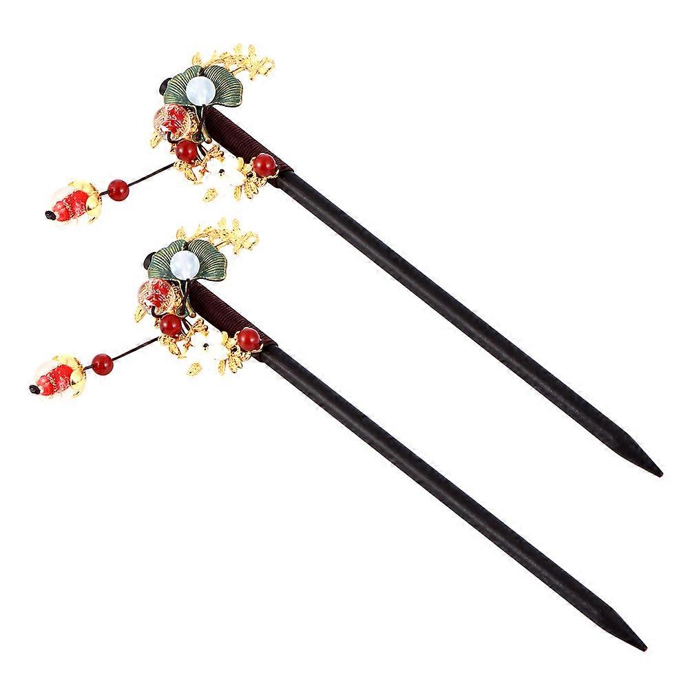 Here's a refined and engaging product description based on your input:
**2pcs Vintage Antique Hair Forks – Elegant Chinese Costume Hair Sticks
