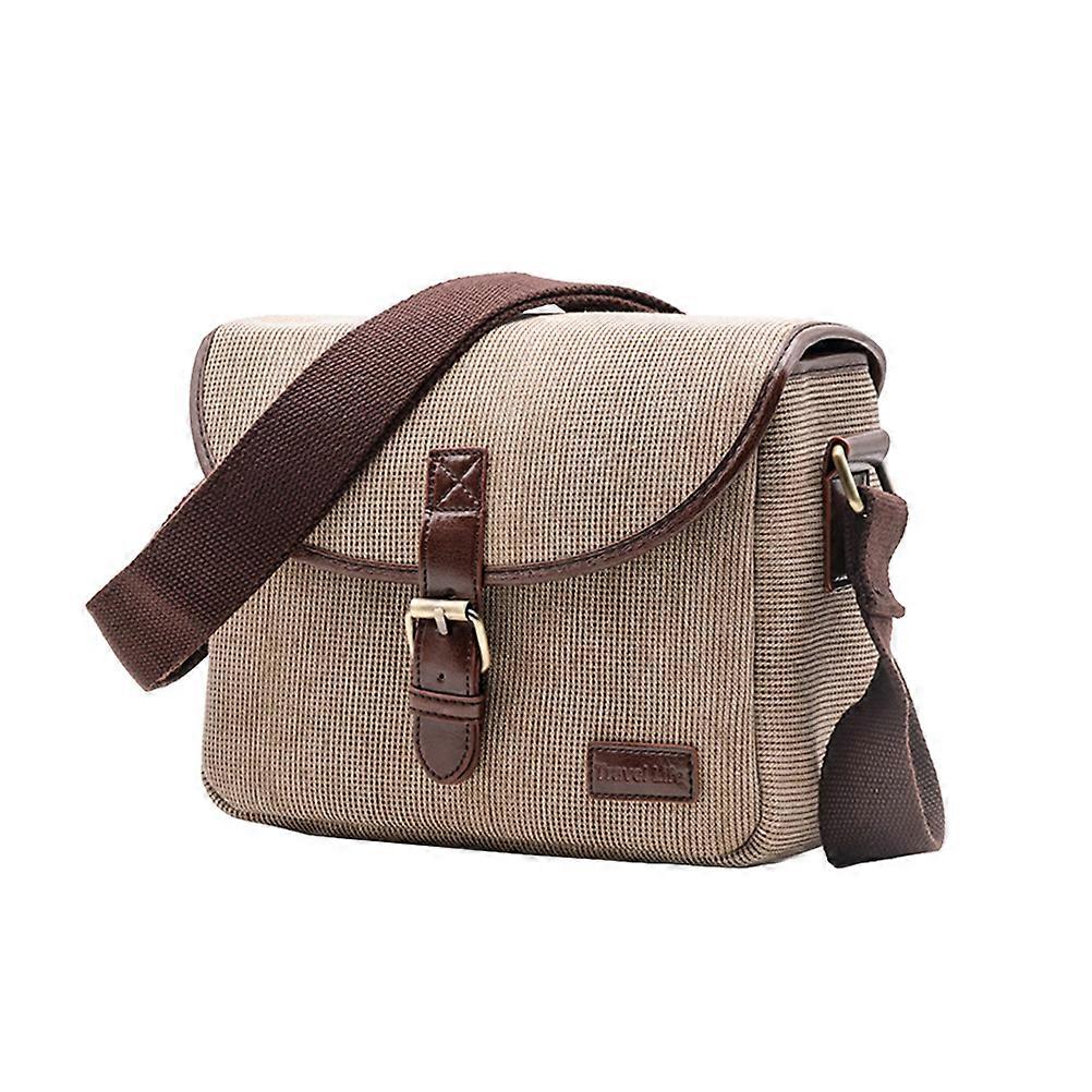 Lightweight Shockproof Camera Bag with Multi Pocket Organizer for Digital Cameras – Khaki Canvas Storage Handbag