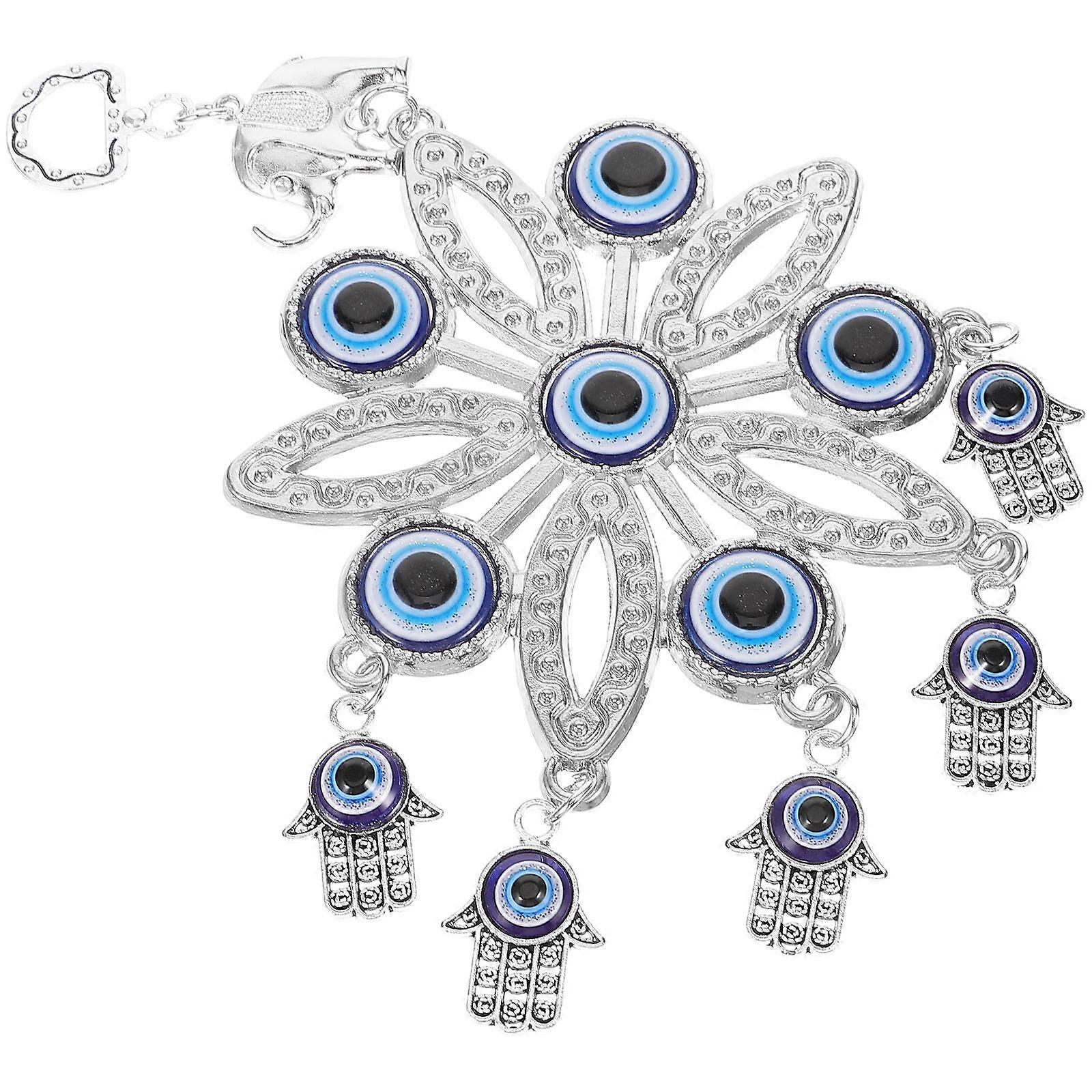 Evil Eye Car Hanging Ornament Elephant Shape Classic Design Multi Color Metal 1Set