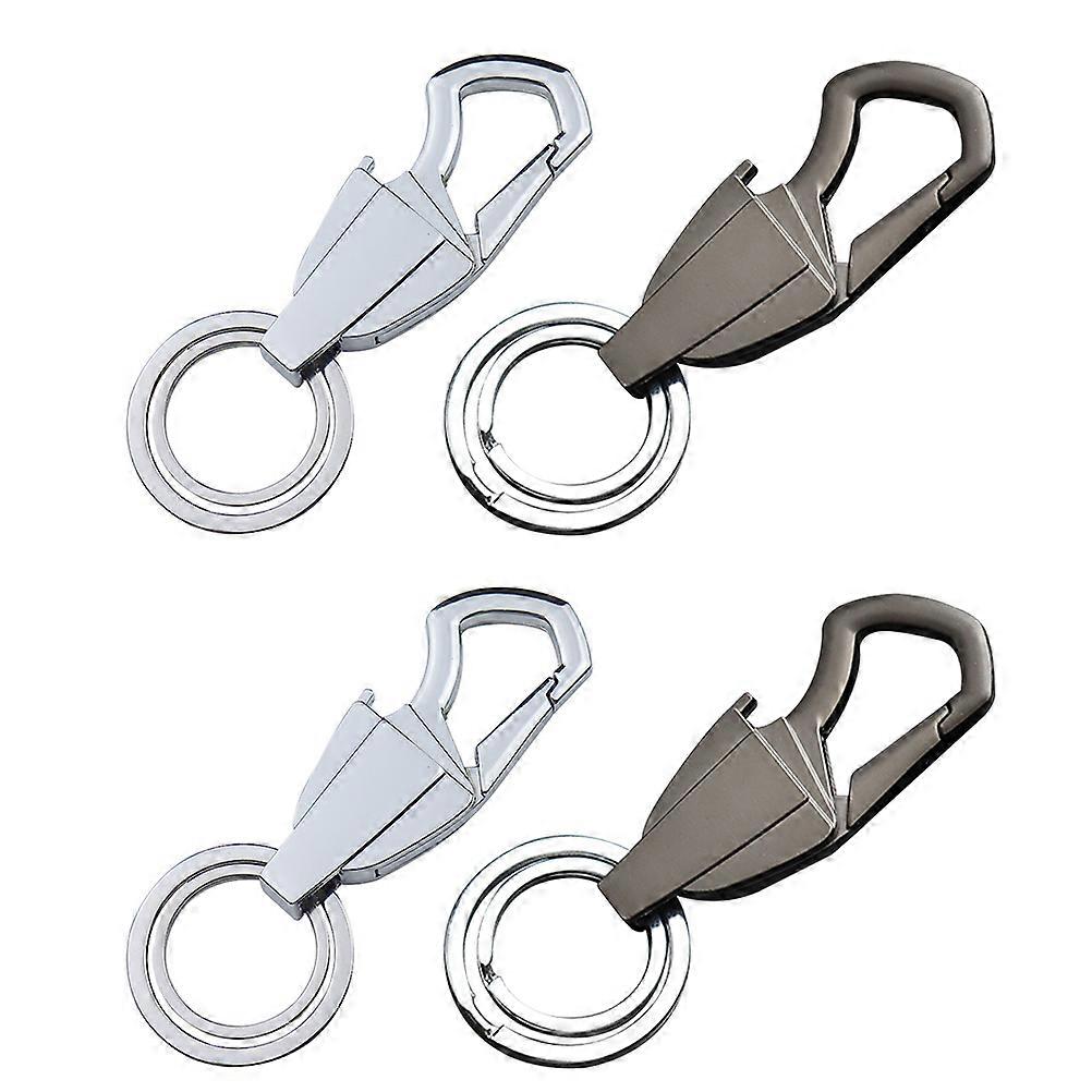 4 Pieces Assorted Color Zinc Alloy Key Ring Simple Design for Decoration Small Gift