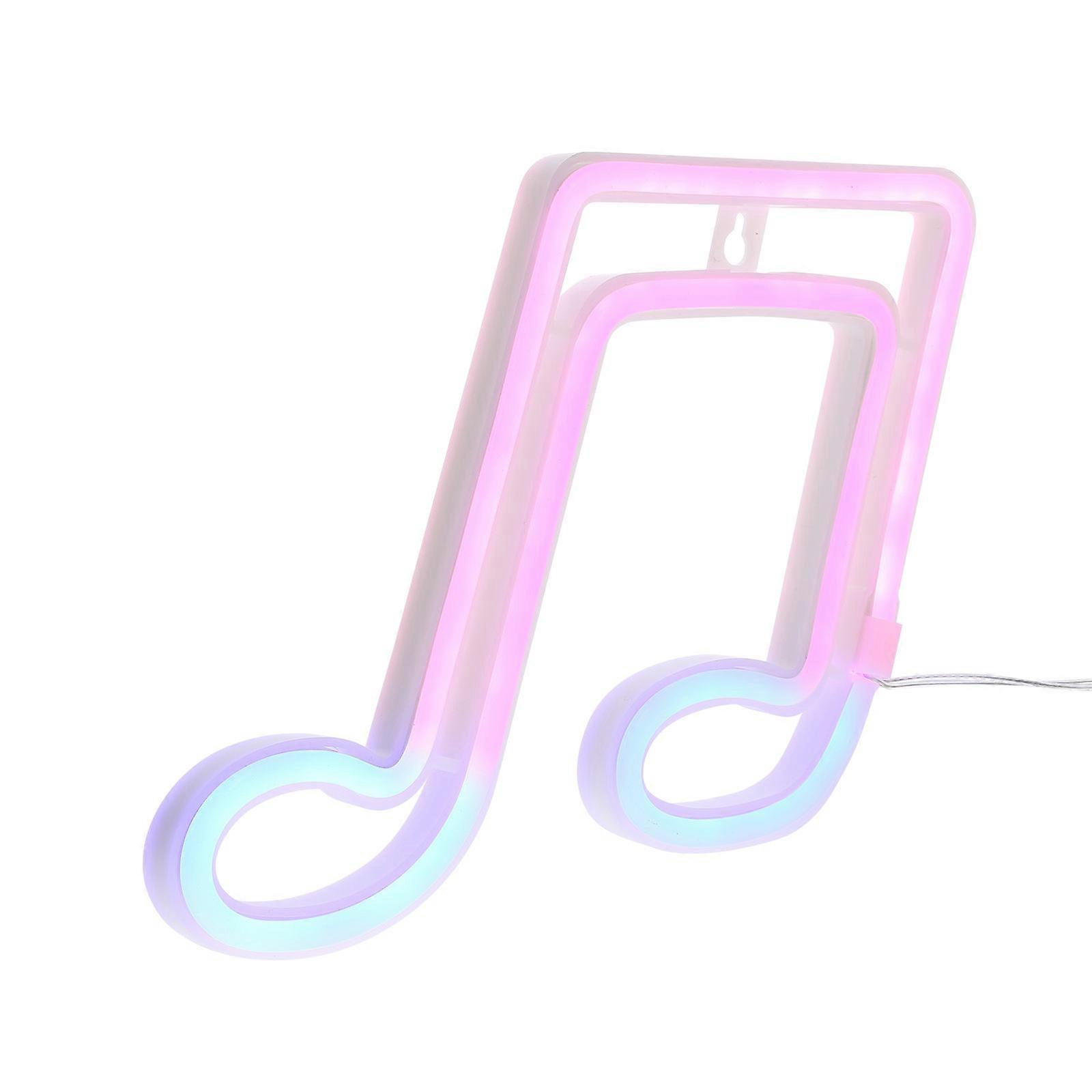 Multi Color LED Music Note Neon Sign Decorative Light for Home Decor Nightclub .6 inches
