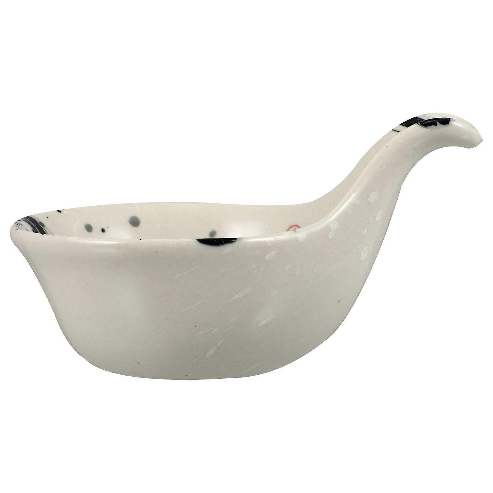 Ceramic Bowl 1 Pc Design Small Dip Saucer for Dining Families White Color Material