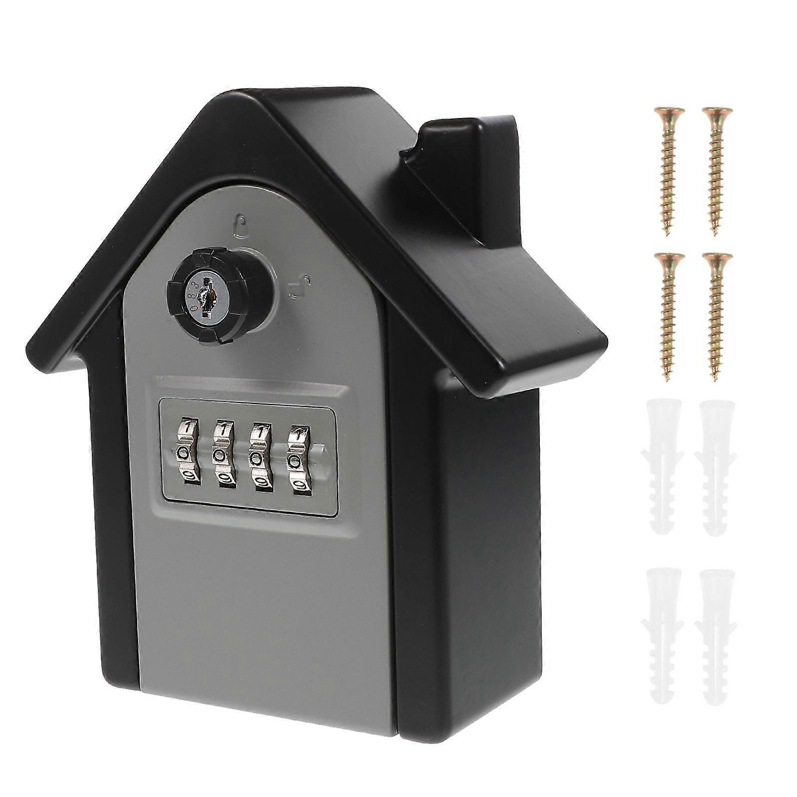 Combination Lock 4 Password Key Box For Home And Office Light Grey Wall Mountable 1Pack