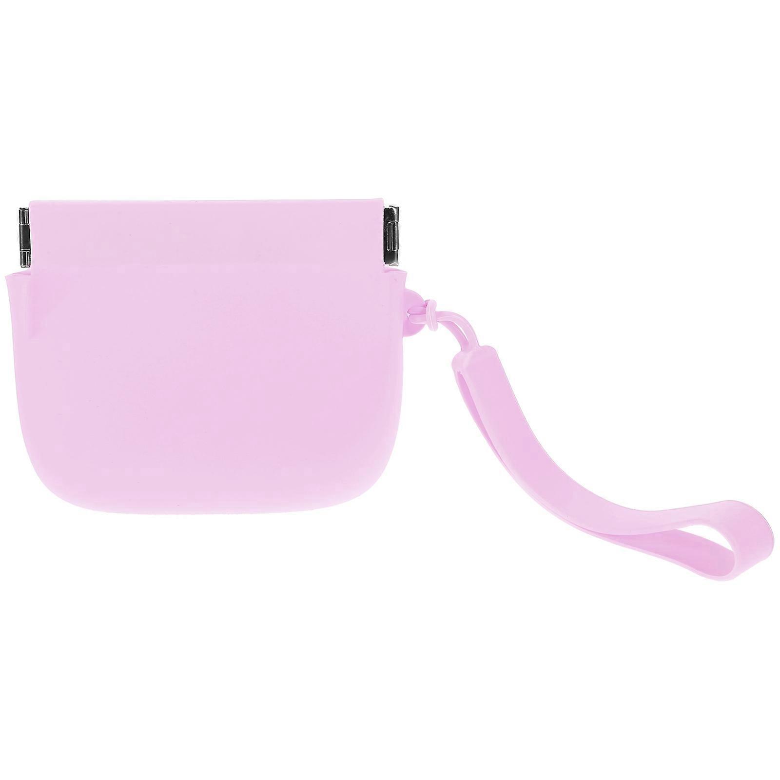 Sturdy Purple Self-Closing Small Purse Designed For Women Multipurpose Silicone Storage Bag 1Pcs