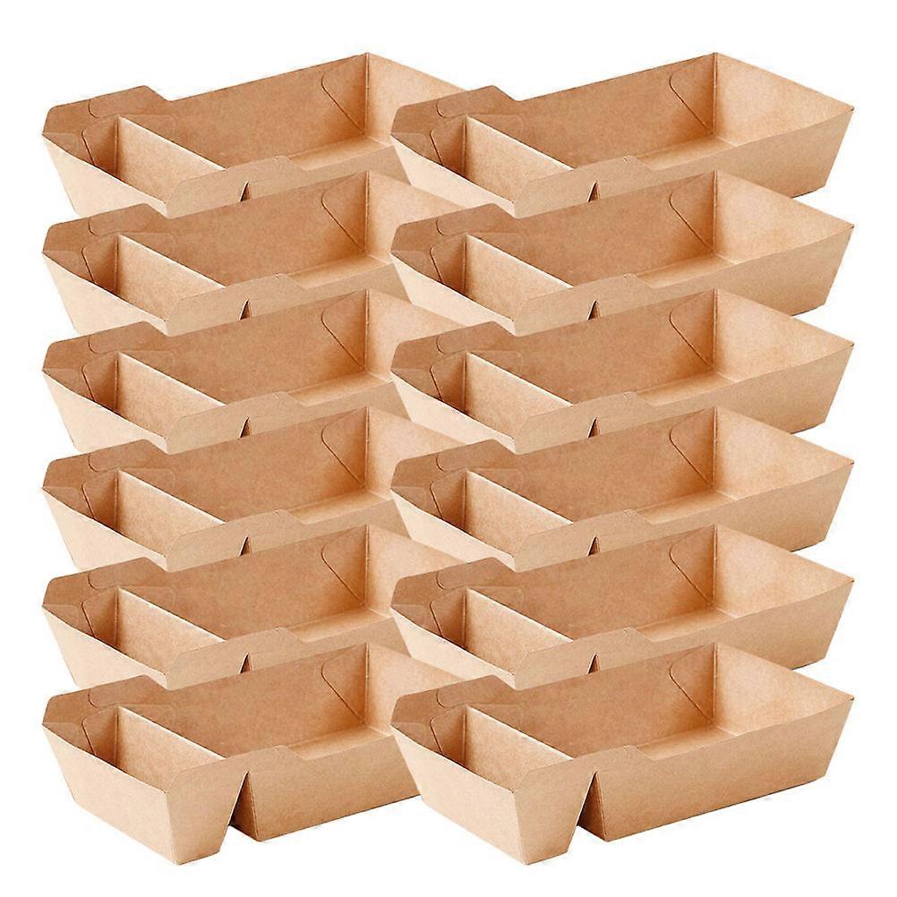 50pcs Dual Compartments Paper Snack Ice Cream Drip Proof for Parties Picnics and Carnivals