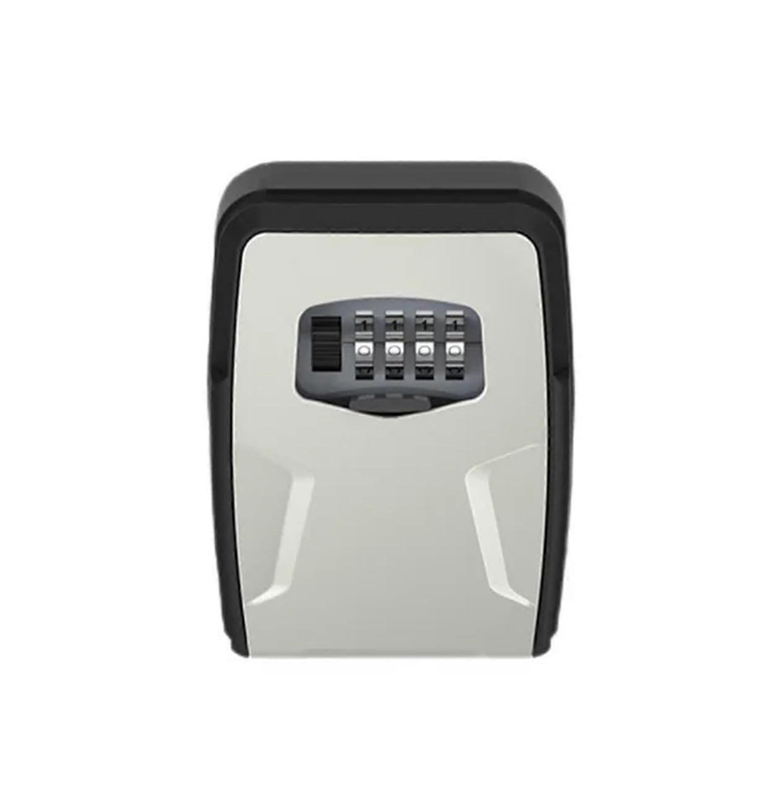 Key Safe Wall-Mounted Password Box, Password-Protected, Theft-Resistant, Cat-Eye Storage Management, Grey Aluminium