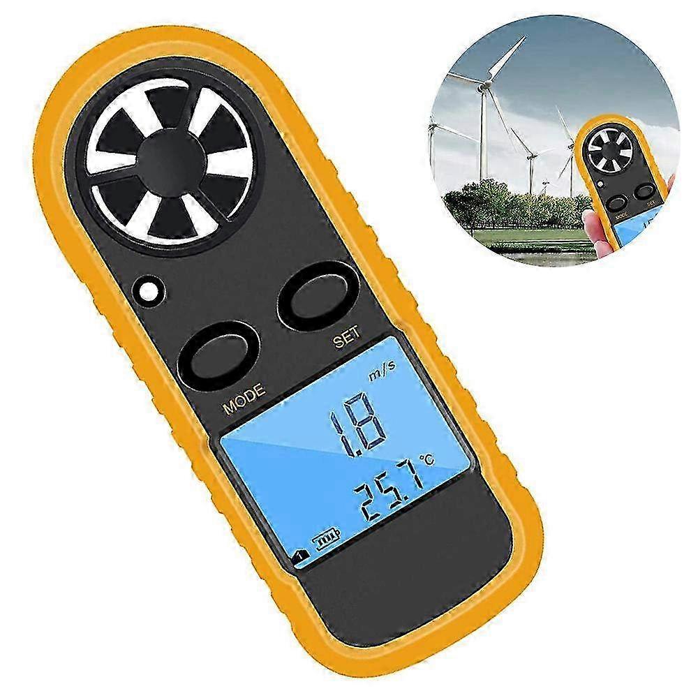 Handheld Anemometer with Digital LCD Backlight - Multipurpose Wind Speed Meter for Air Conditioning & Computer Fan Measurement
