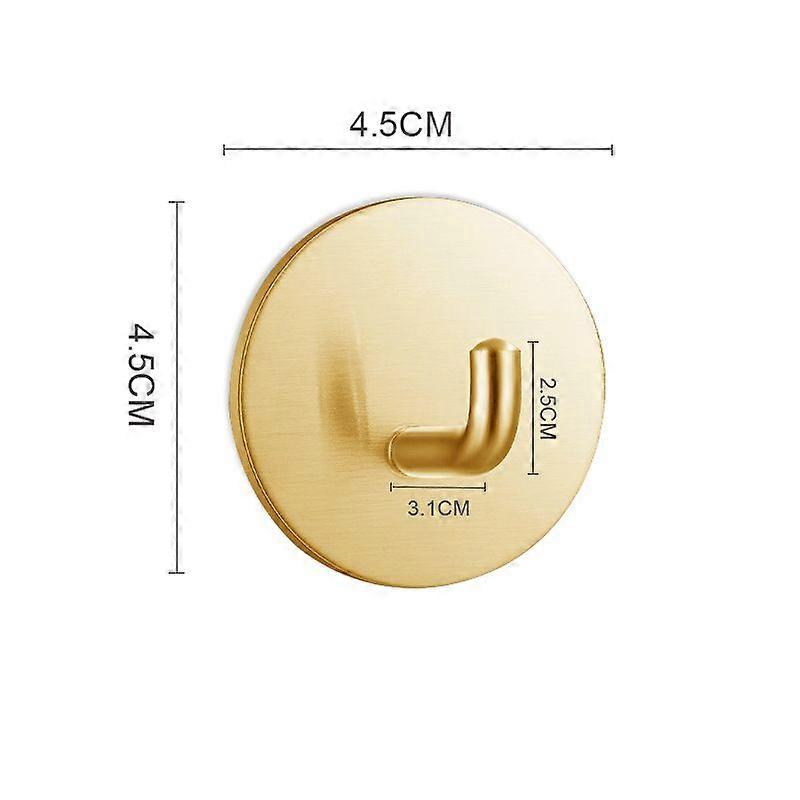 4 Pack Gold Stainless Steel Towel Wall Hooks, Punch-free Metal Traceless Clothes Hooks