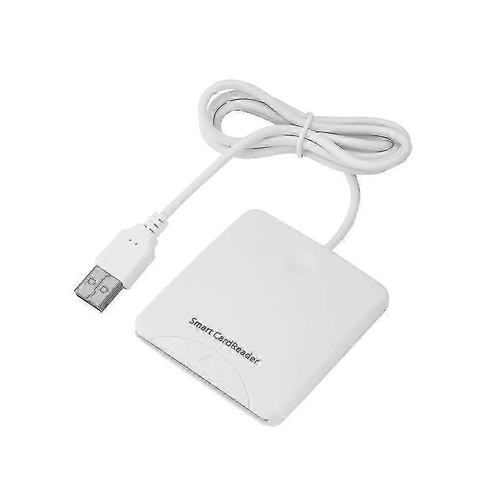 Portable USB Smart Chip Reader for Mobile Banking and Credit Cards - White