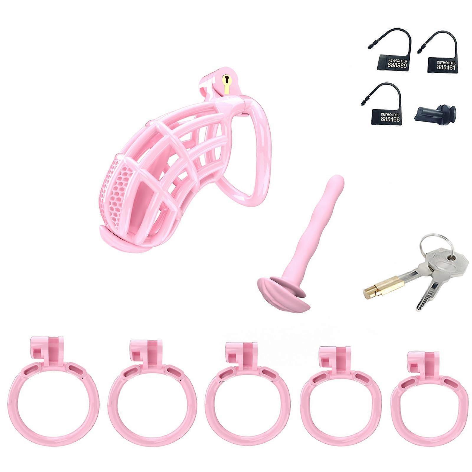 Chastity Belt Man Chastity Cage Men's Chastity Belt for Men Chastity Cage Cage Cock Cage Chastity Cage Men's Extreme Cage Chastity Cage Men (Pink)